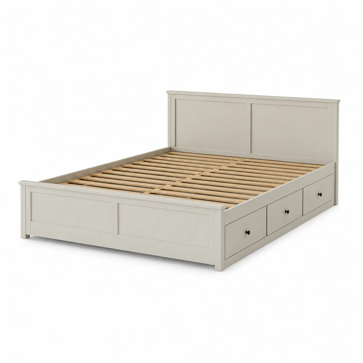 Lit avec rangement en bois beige 140x200 cm-Classicabodee