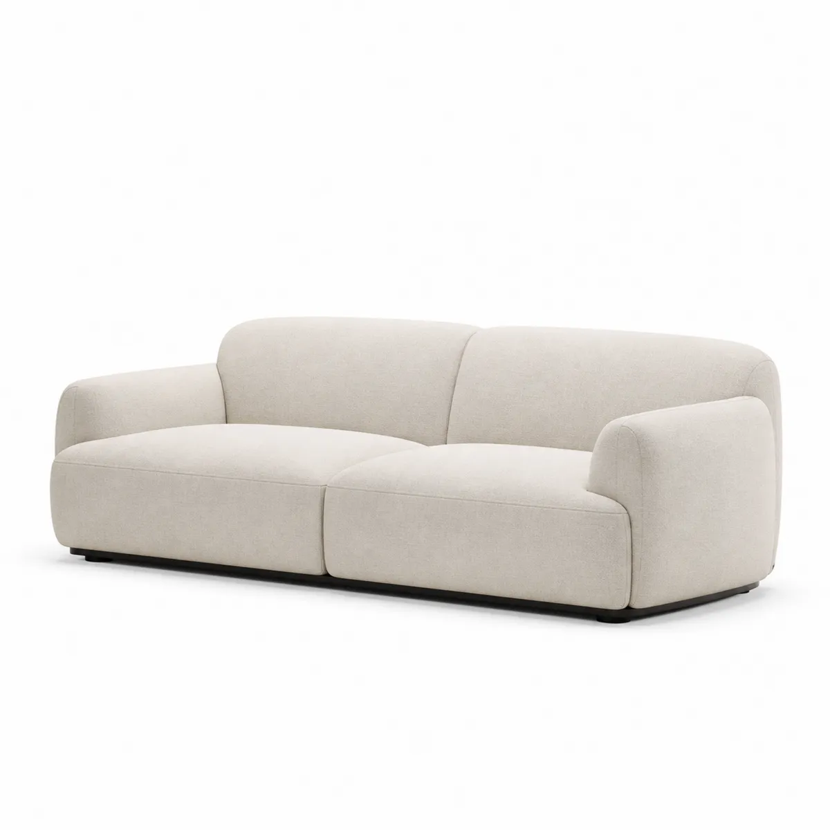 Canapé 2 places en tissu bouclé beige-Classicabodee