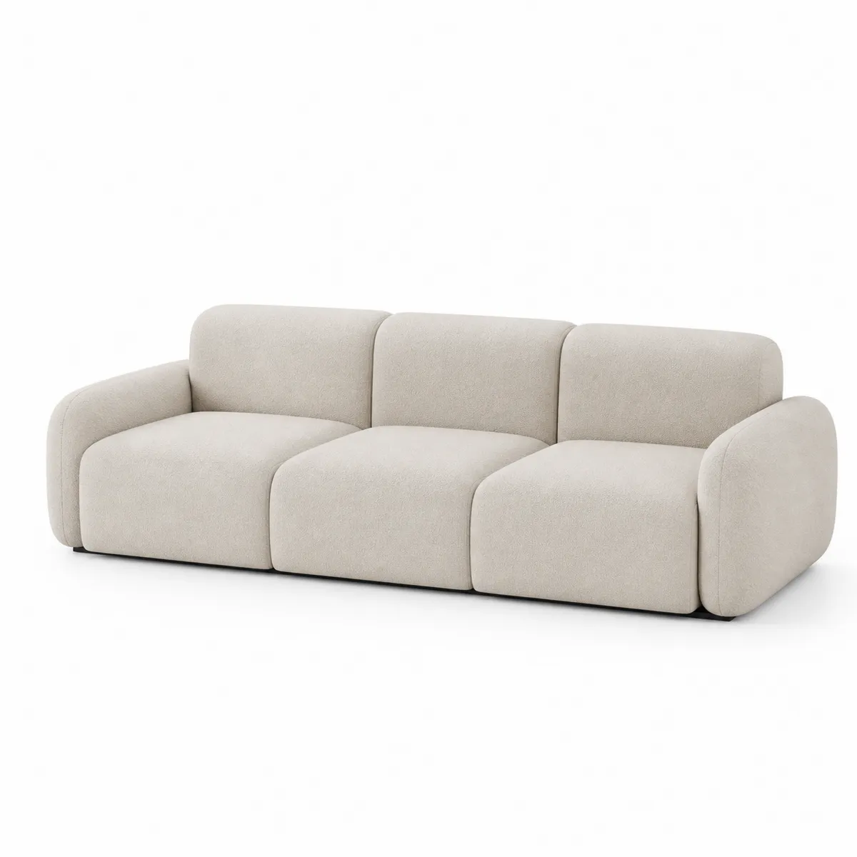 Canapé trois places en tissu beige-Classicabodee