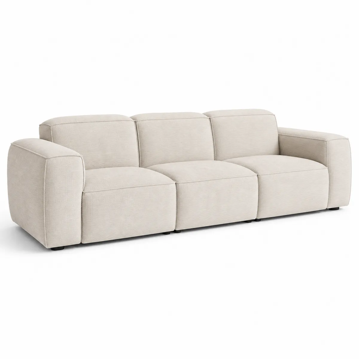 Canapé trois places en tissu Beige 220 cm-Classicabodee