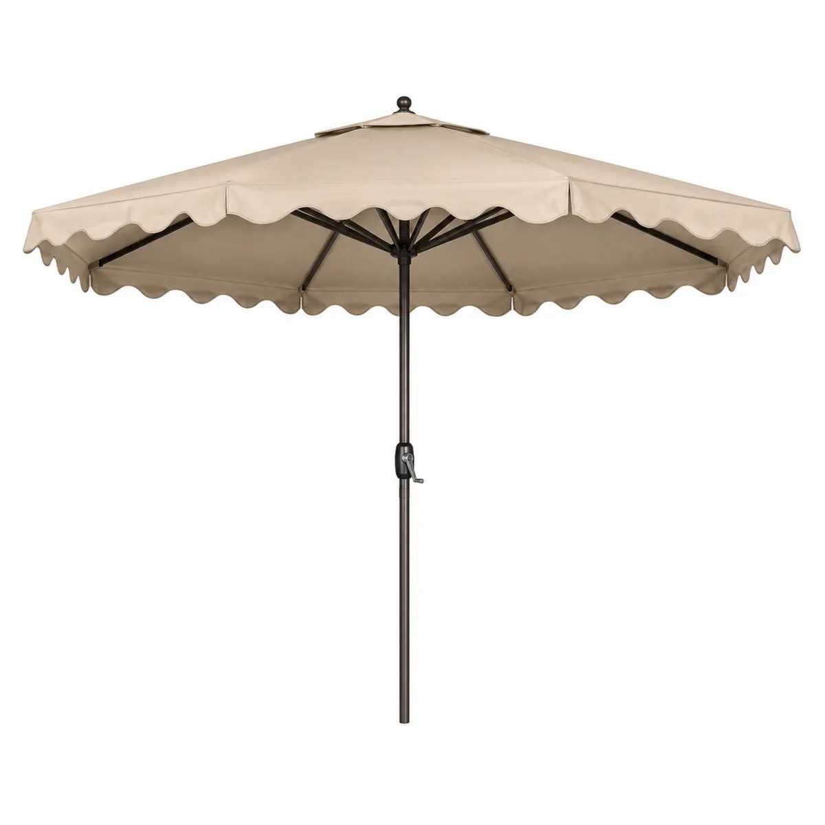 Parasol en tissu polyester Beige et métal 250 cm-Classicabodee