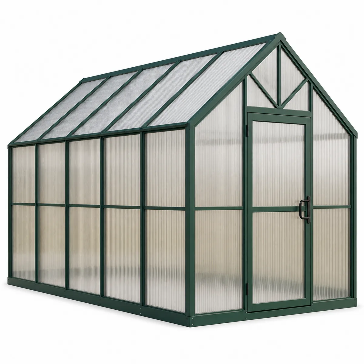Serre en aluminium et polycarbonate 4mm Vert 250cm x 190cm x 195cm-Classicabodee