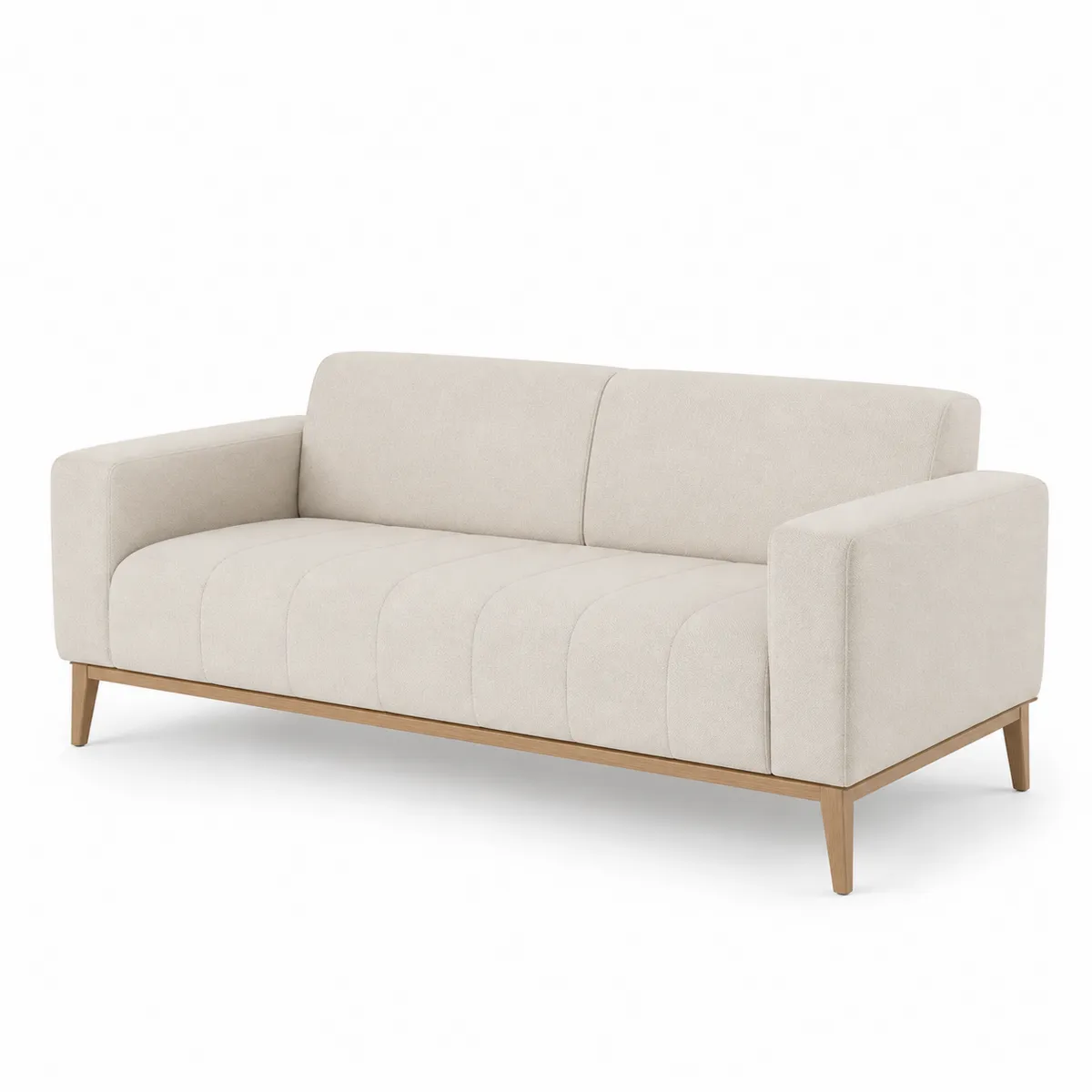 Canapé deux places en tissu avec pieds en bois-Classicabodee