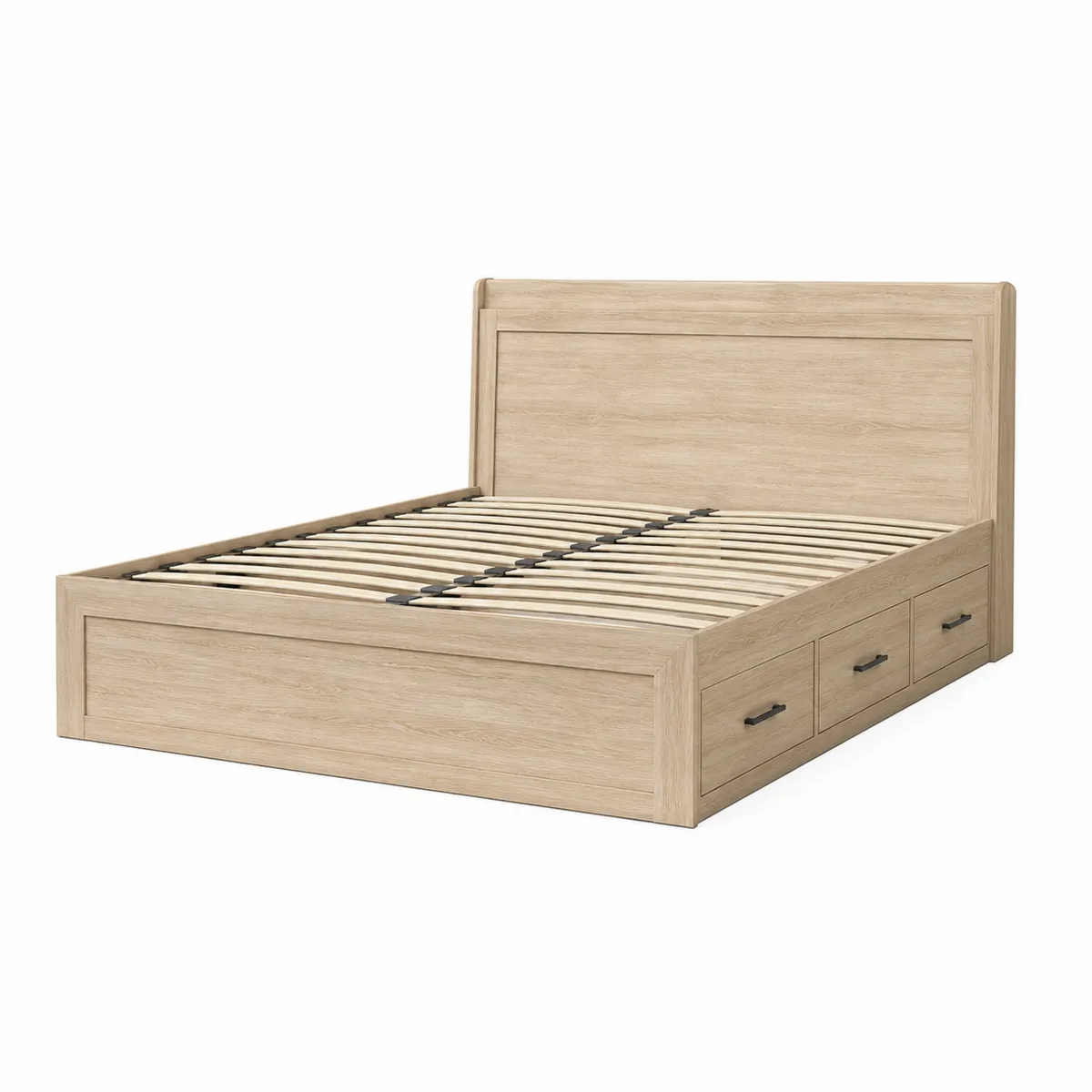 Lit double en bois avec tiroirs 200x160 cm-Classicabodee