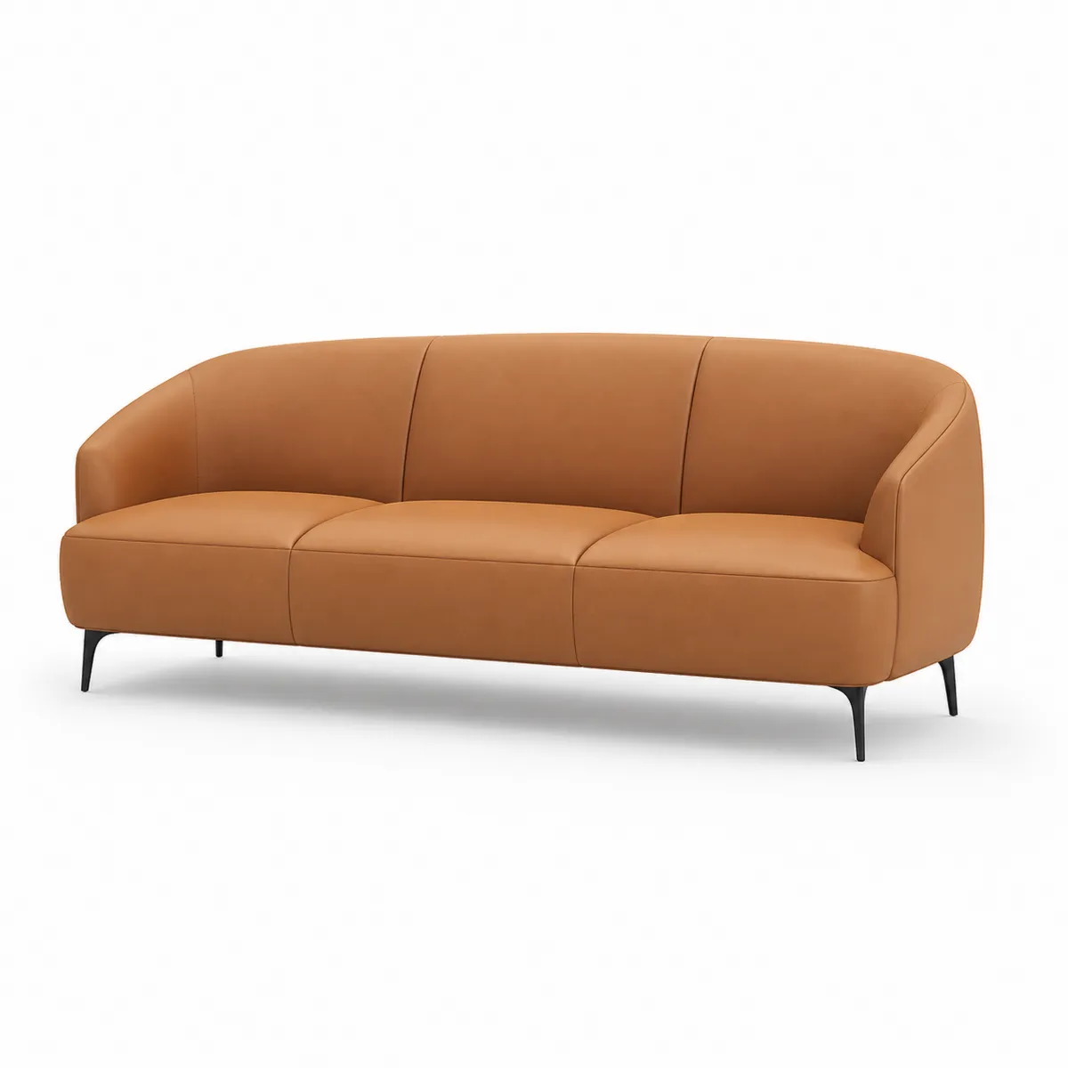 Canapé trois places en cuir synthétique Marron-Classicabodee