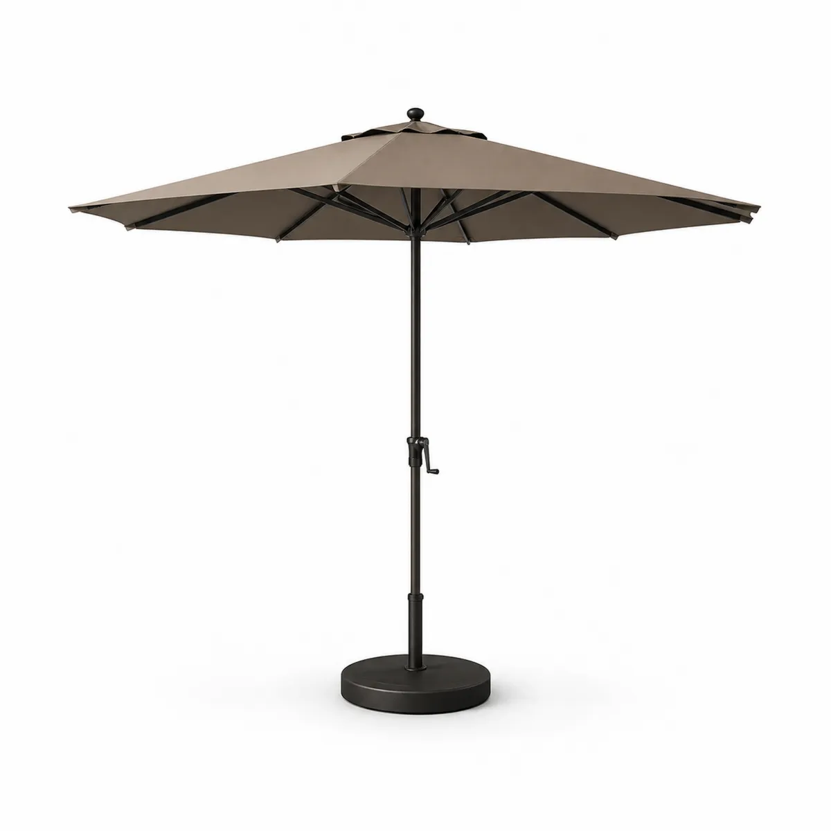 Parasol rond de terrasse en aluminium et polyester 300 cm Marron-Classicabodee