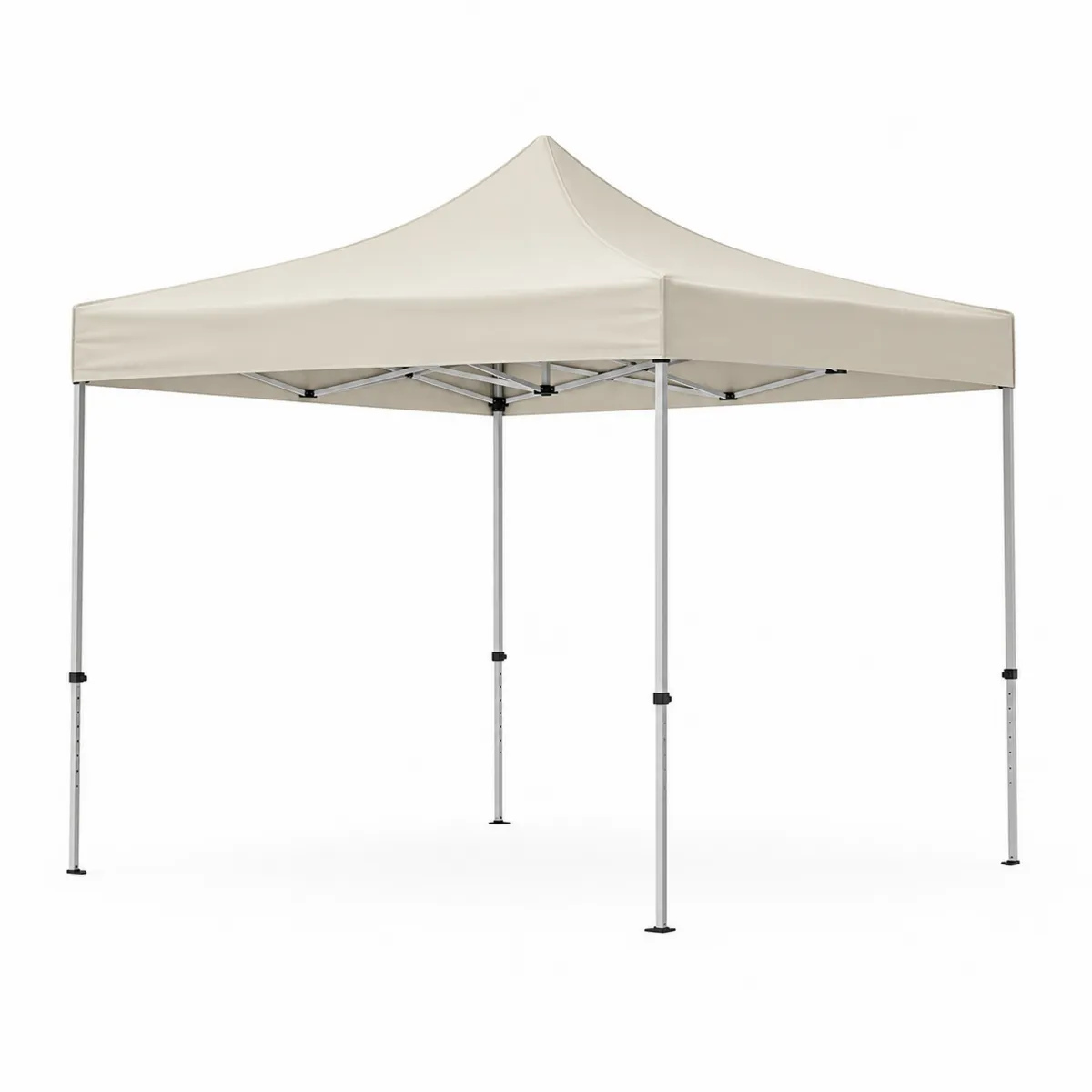 Tente pliante carrée 3x3 m aluminium et polyester Beige-Classicabodee
