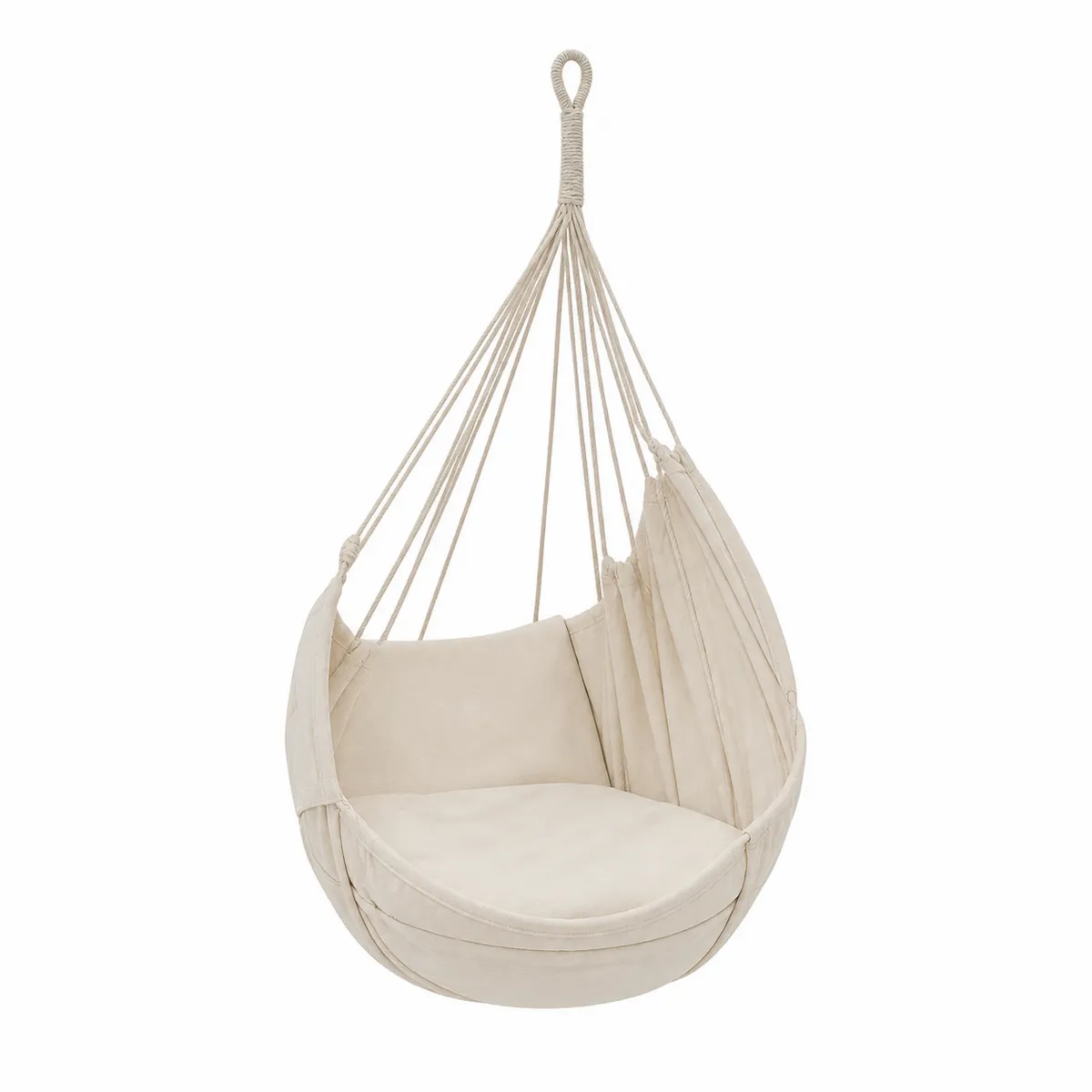 Chaise Hamac Suspendue en Tissu Beige 100 x 120 cm-Classicabodee