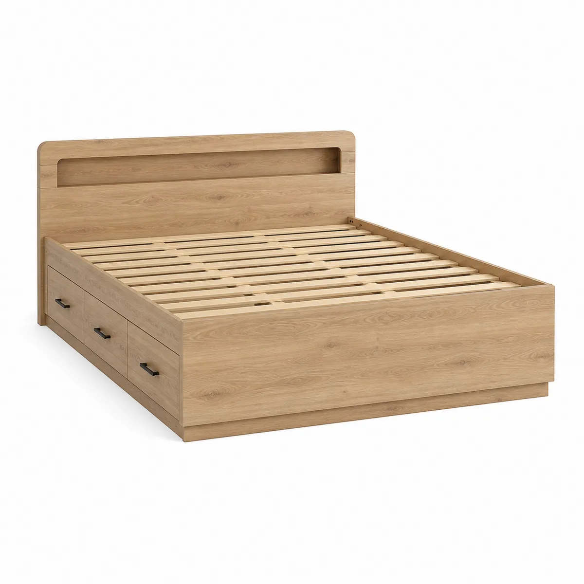 Lit en Bois avec Rangement et Tiroirs 160x200 cm-Classicabodee