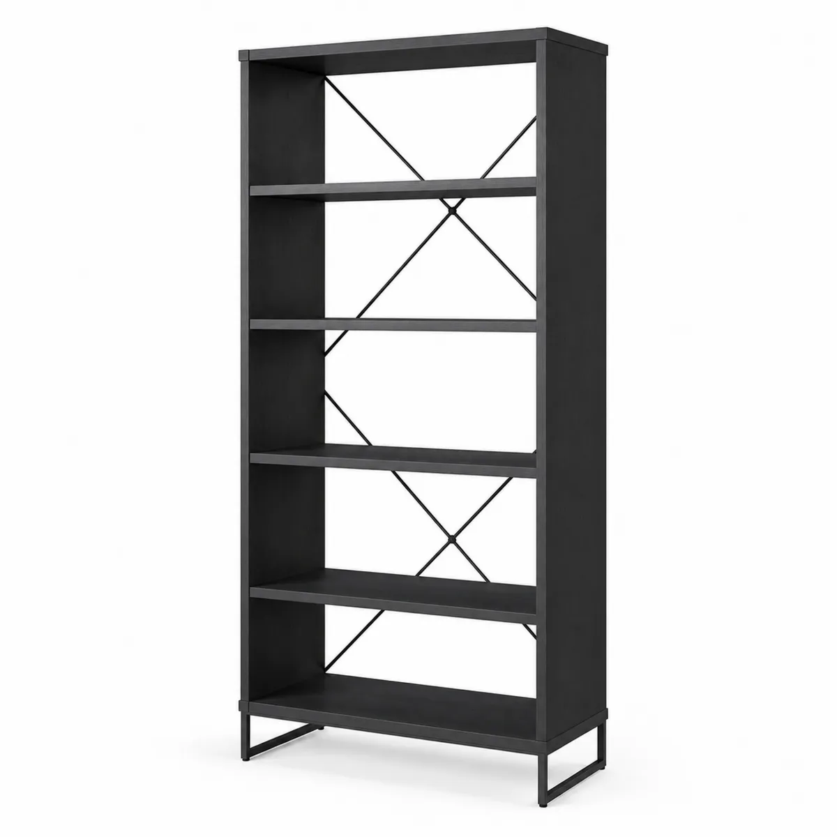 Étagère en Métal et MDF Noir avec Cinq Niveaux-Classicabodee