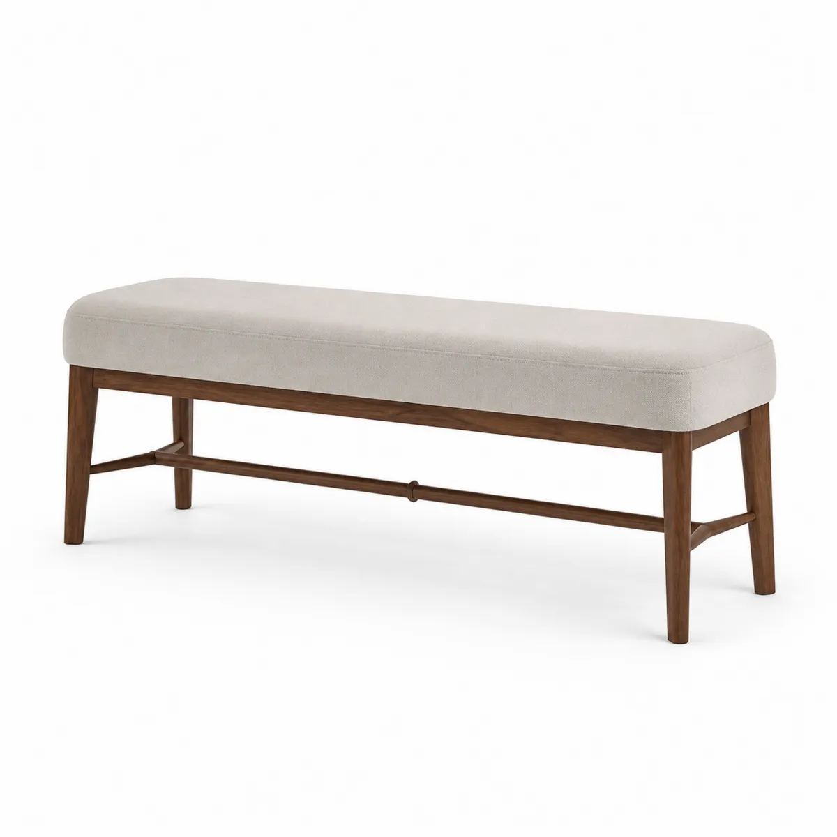 Banc en bois et tissu beige 120 cm-Classicabodee