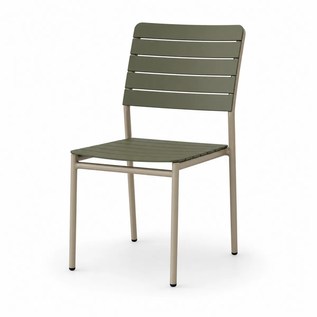 Chaise de jardin en métal et plastique Vert kaki 84 cm-Classicabodee