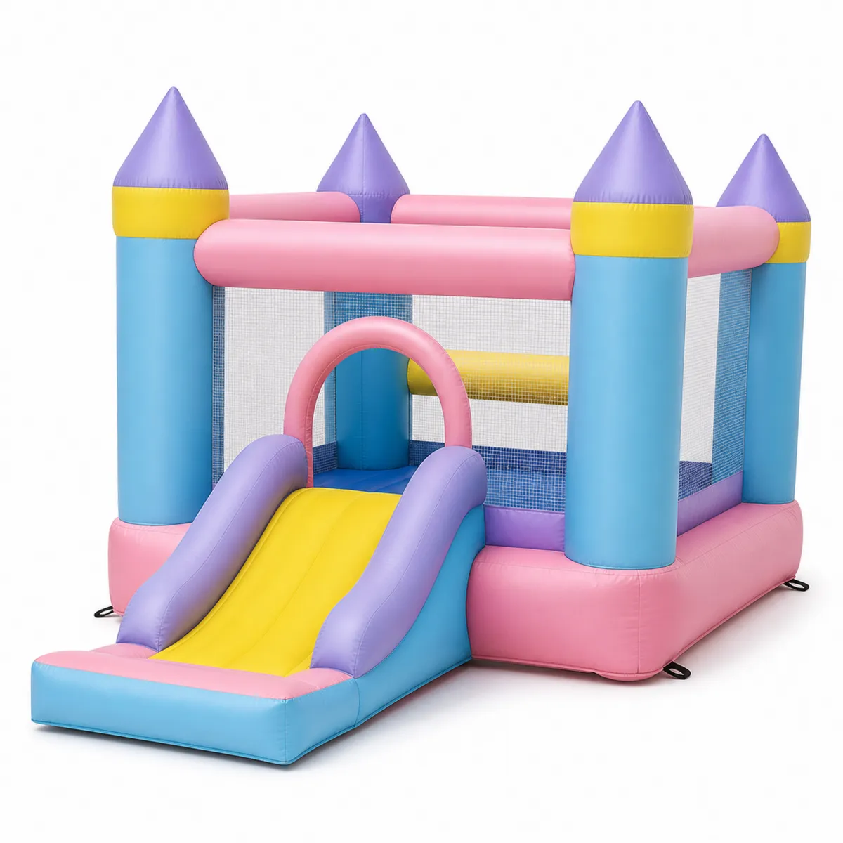 Château Gonflable avec Toboggan en PVC Multicolore 4m x 3m-Classicabodee