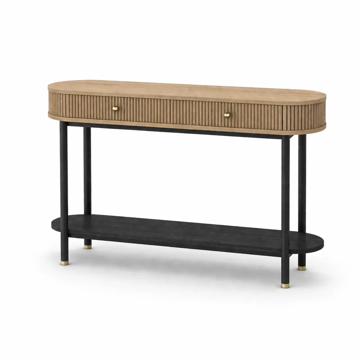 Console en Bois et Métal avec Tiroirs et Étagère 120 cm-Classicabodee