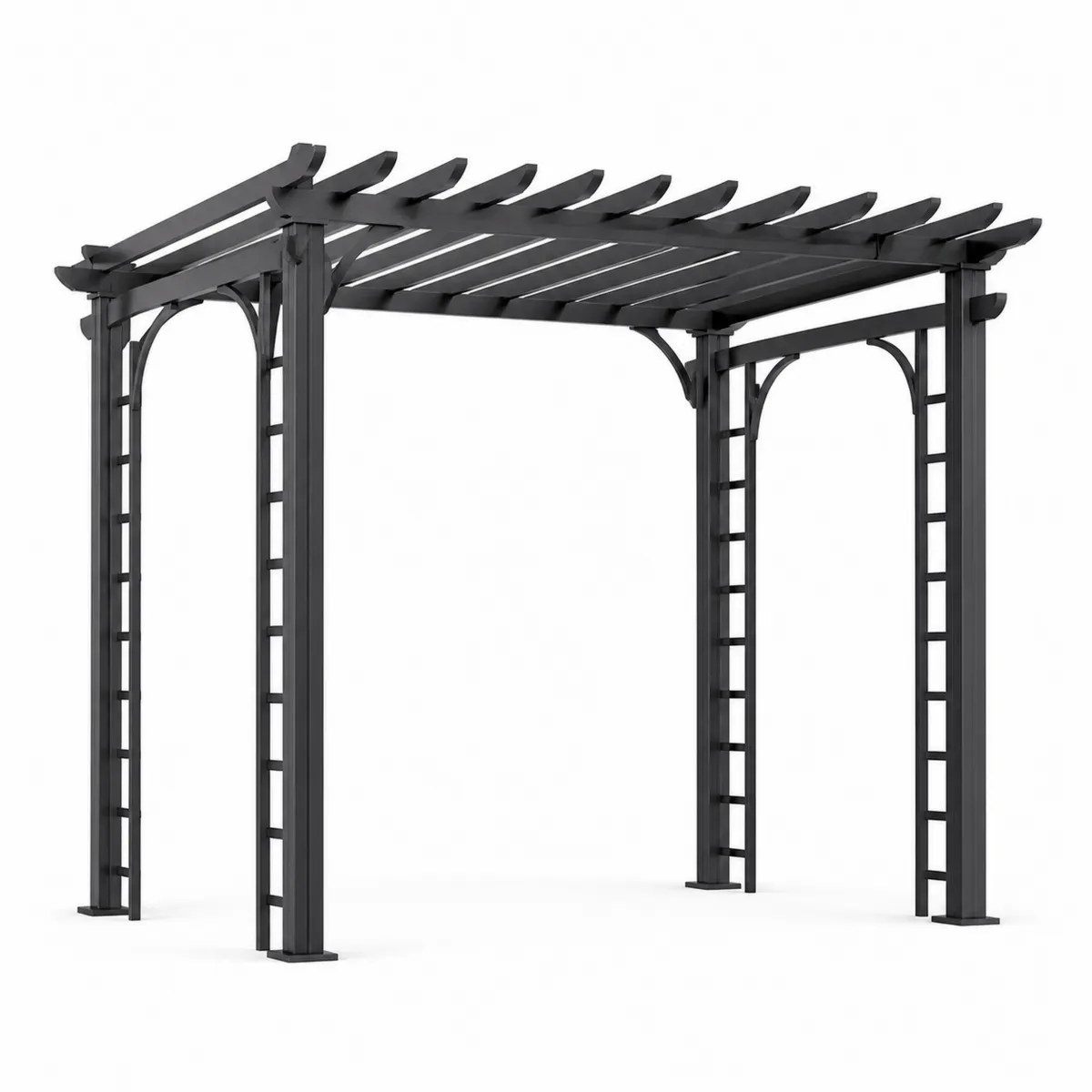 Pergola autoportante en aluminium noir-Classicabodee