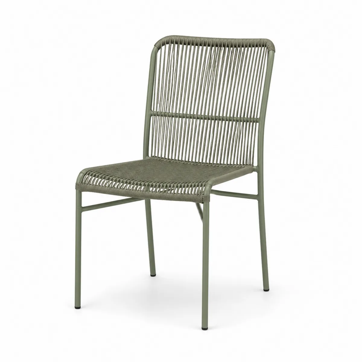 Chaise en métal et corde verte 55x60x85 cm-Classicabodee