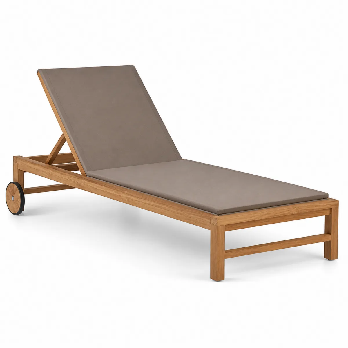 Chaise longue en teck avec coussin réglable 200 cm Marron-Classicabodee