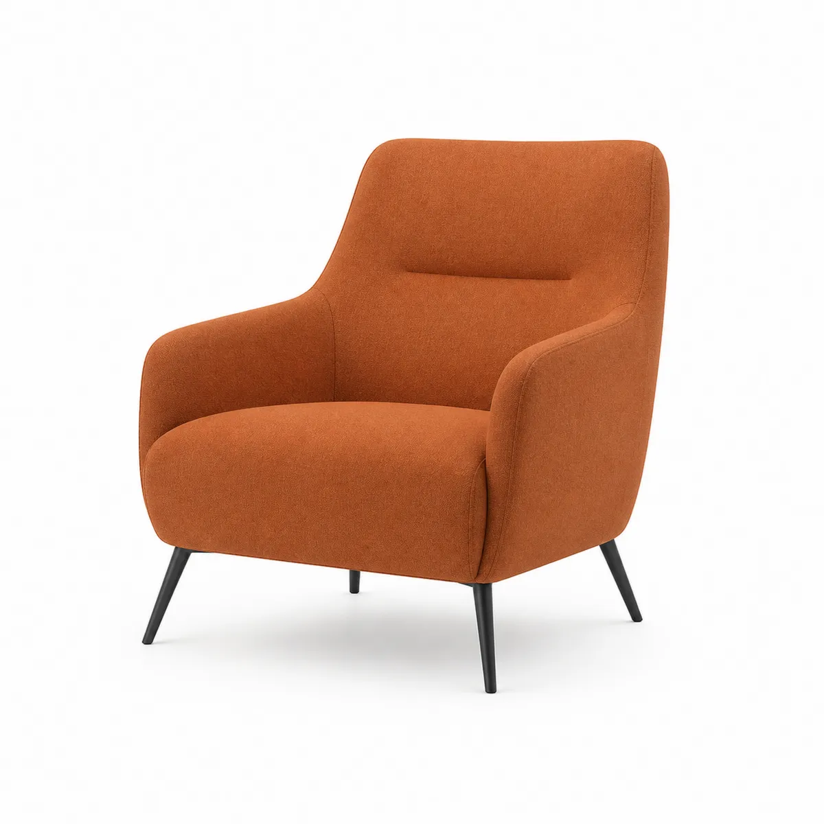 Fauteuil en tissu polyester orange avec pieds en métal noir-Classicabodee
