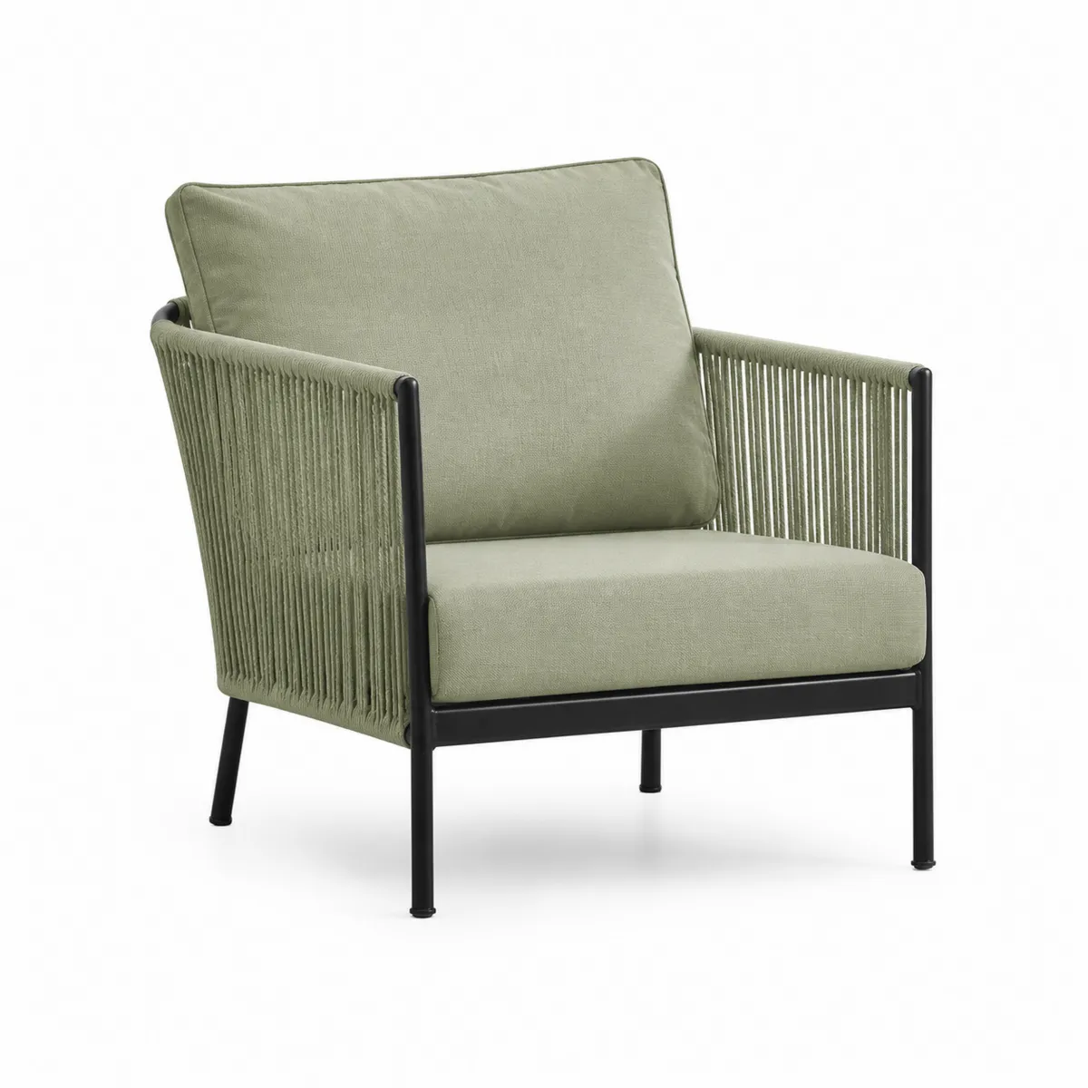Fauteuil en aluminium et polyester vert-Classicabodee