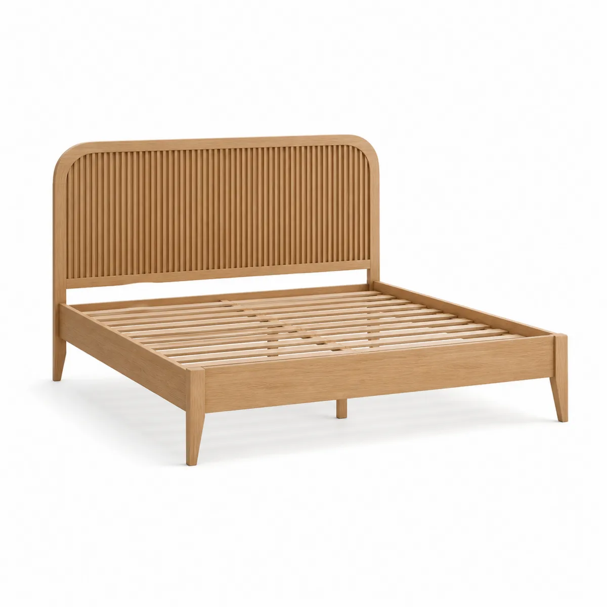 Lit double en bois de chêne 140x200 cm Naturel-Classicabodee