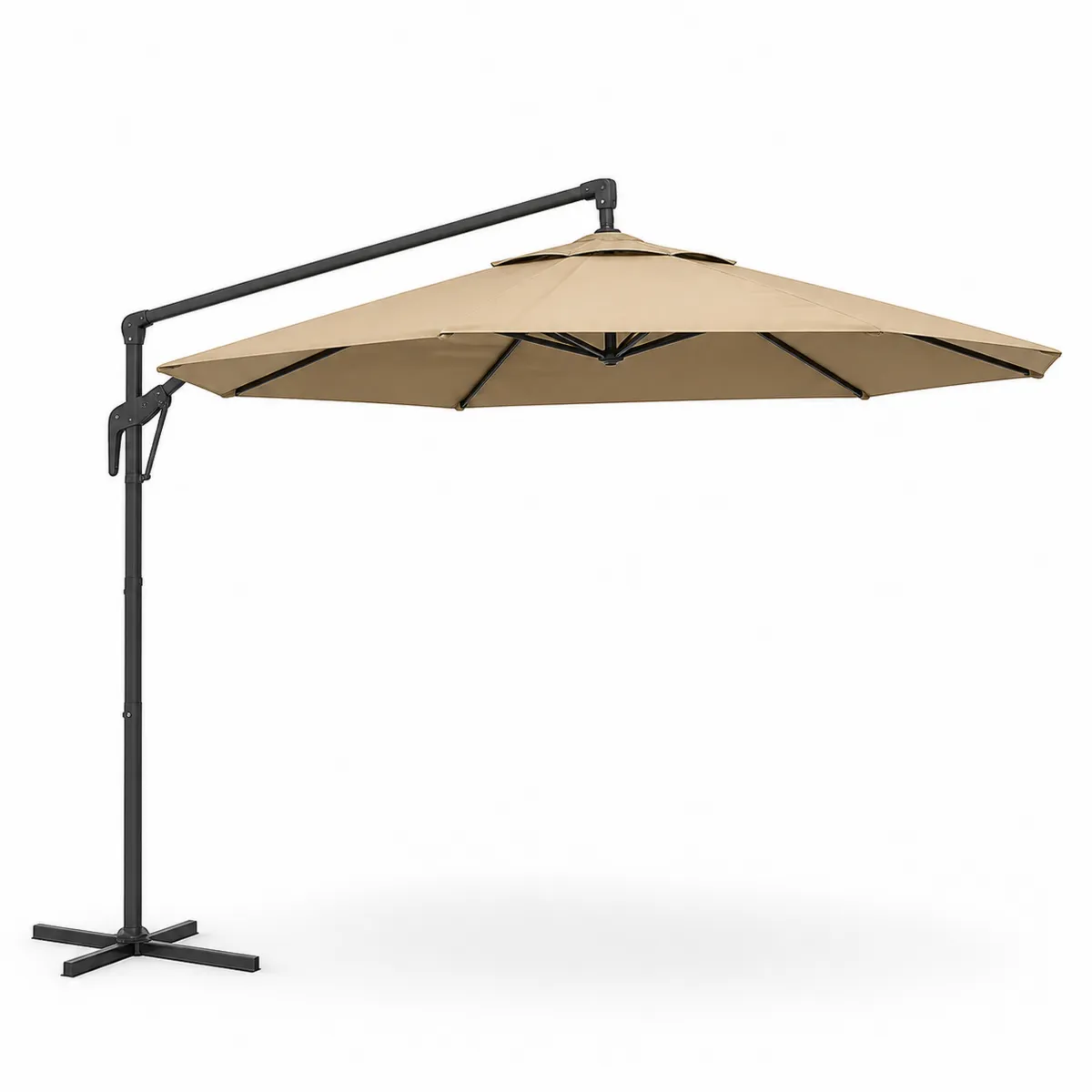 Parasol déporté rond 3m aluminium toile polyester-Classicabodee