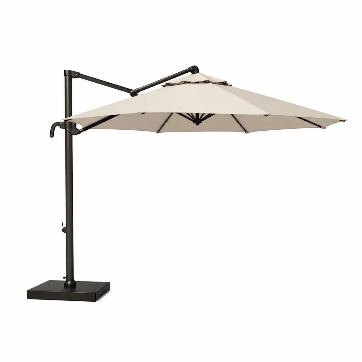 Parasol déporté en aluminium et toile beige 3m-Classicabodee