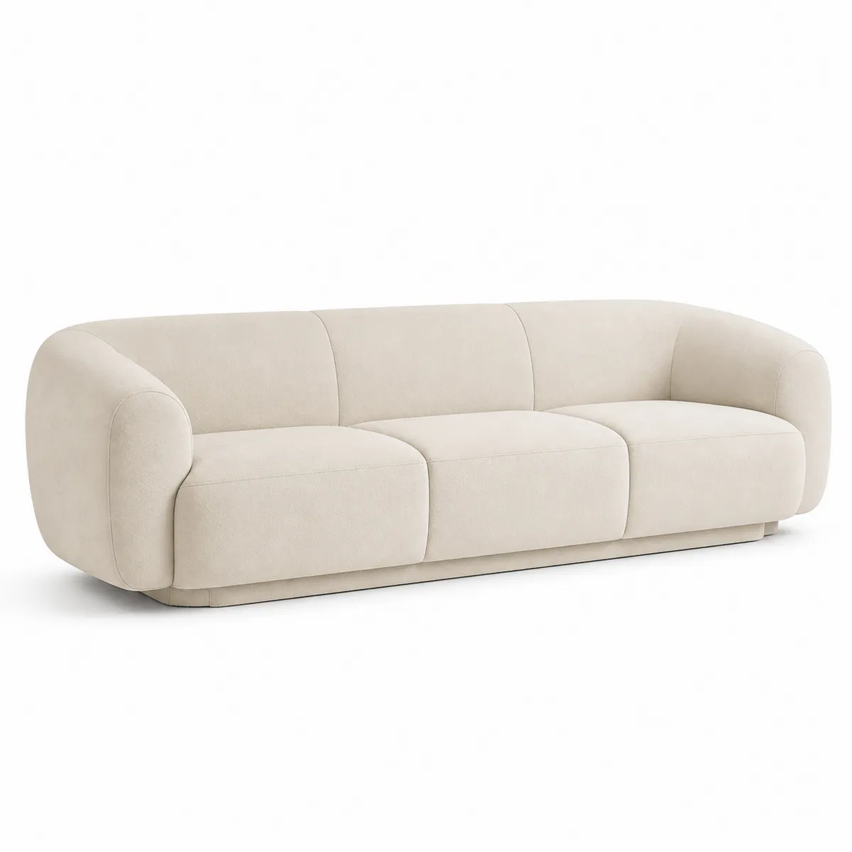 Canapé trois places en tissu polyester Beige-Classicabodee