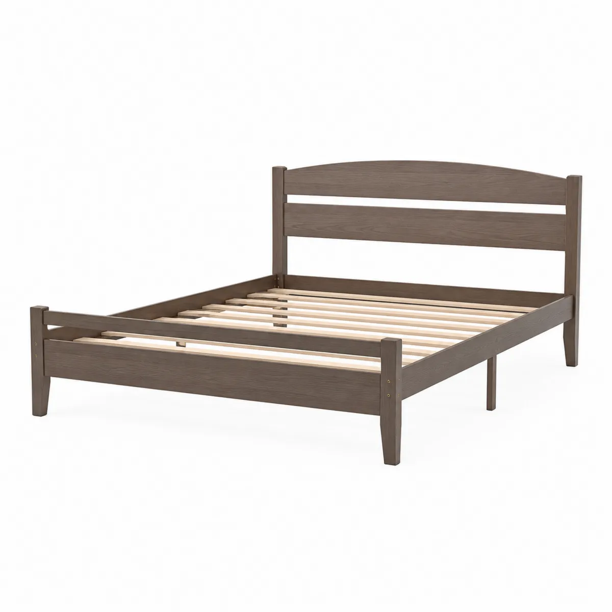 Lit double en bois massif Marron 200x160 cm-Classicabodee