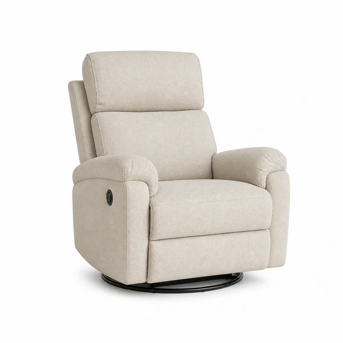 Fauteuil inclinable pivotant en tissu polyester beige-Classicabodee
