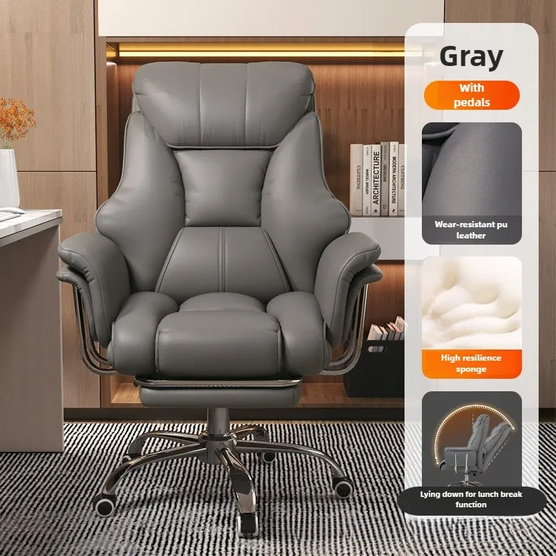 Sillón ejecutivo minimalista — Silla de oficina y ordenador, cómoda para uso sedentario.
