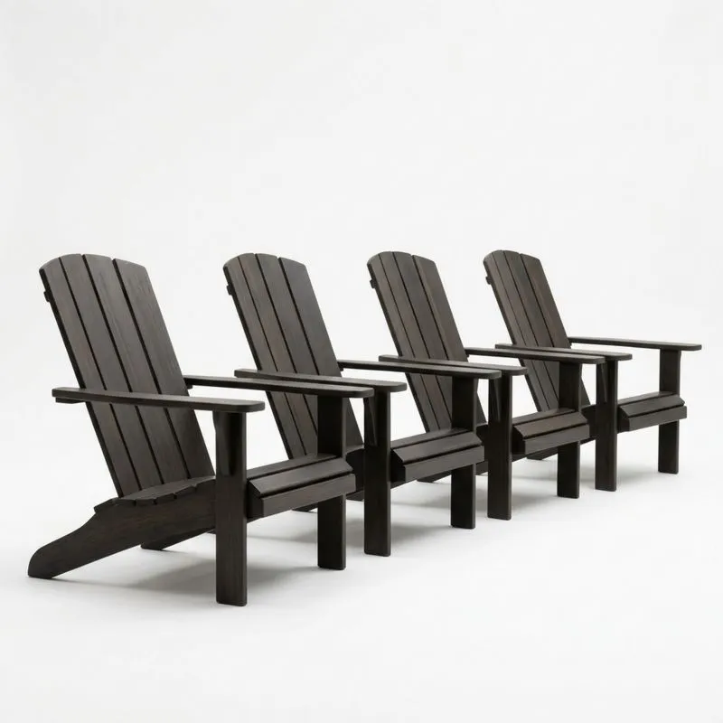 Conjunto de Sillas de Madera Tratada para Exterior 4 Piezas-seltrivaria