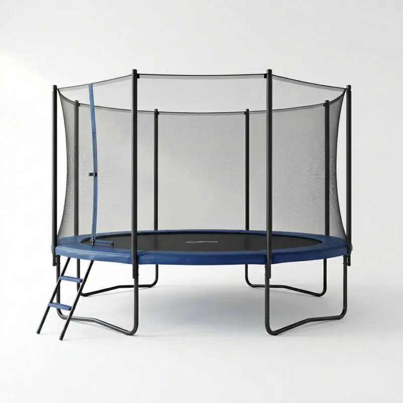 Cama elástica de acero con red de seguridad 305 cm Azul/Negro-seltrivaria