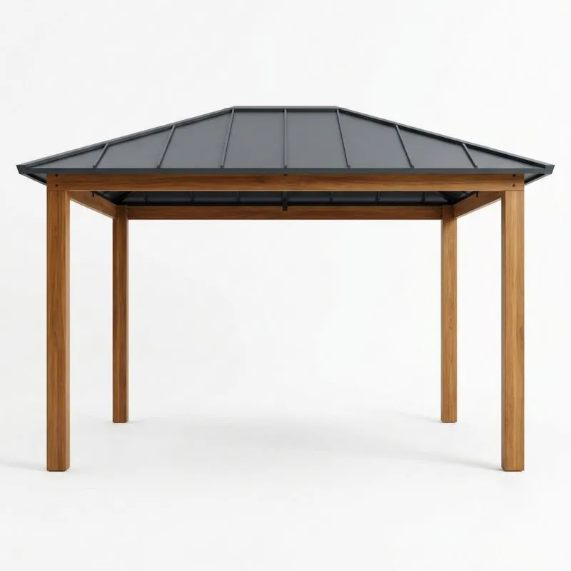 Pérgola de Acero y Madera para Exterior 300x400x250 cm-seltrivaria