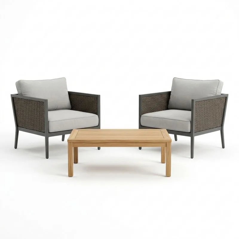 Conjunto de muebles de exterior de madera maciza-seltrivaria