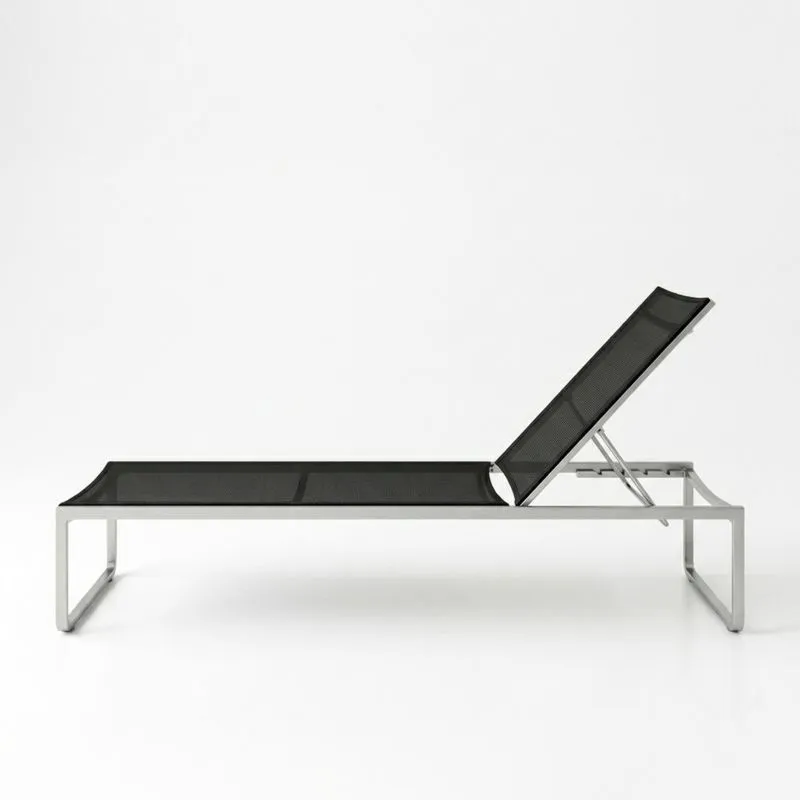 Tumbona Ajustable de Aluminio y Textileno Negra 195x65x30cm-seltrivaria