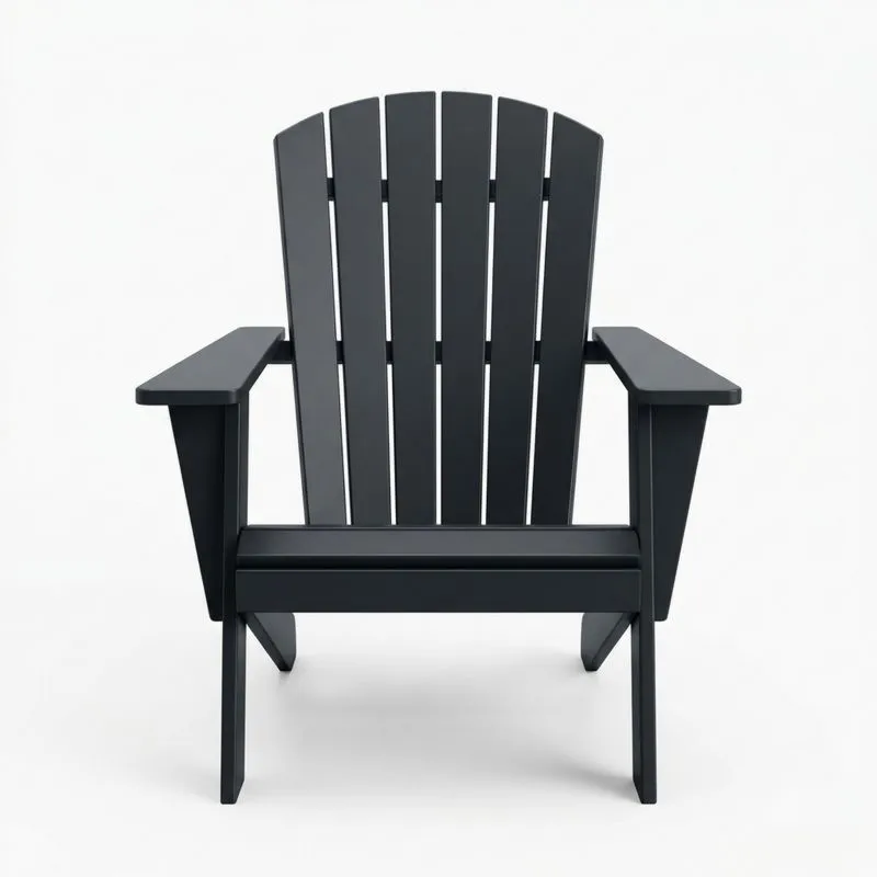 Silla Adirondack de Plástico para Exterior Negro 90x75x90 cm-seltrivaria