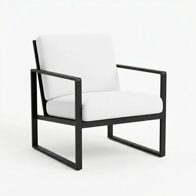 Silla de Aluminio con Cojín Blanco-seltrivaria