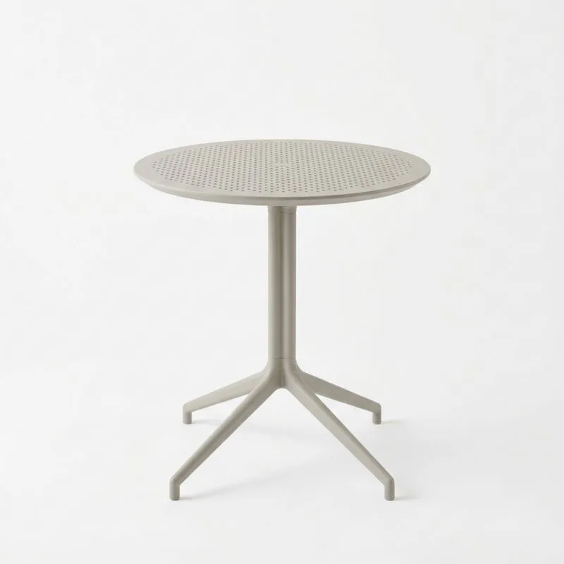 Mesa redonda de metal beige 70cm-seltrivaria