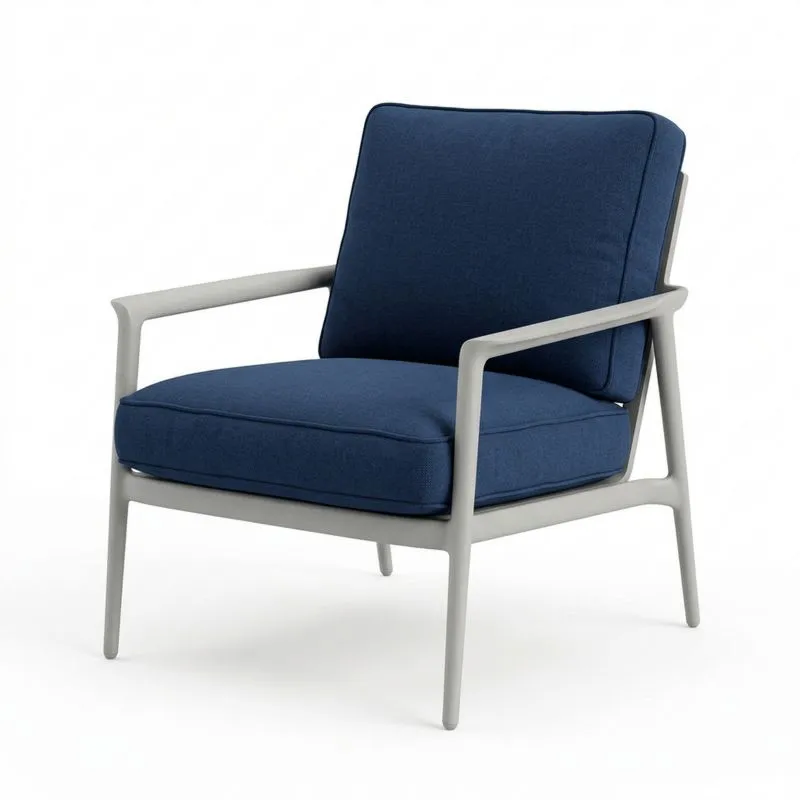 Sillón de Aluminio Tapizado Azul Marino-seltrivaria