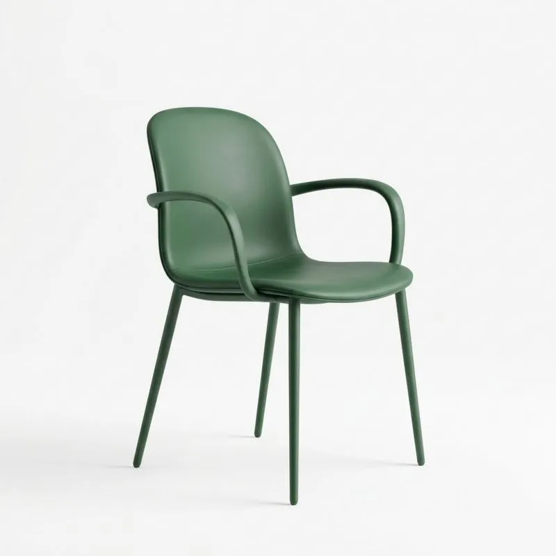 Silla de plástico con reposabrazos verde-seltrivaria