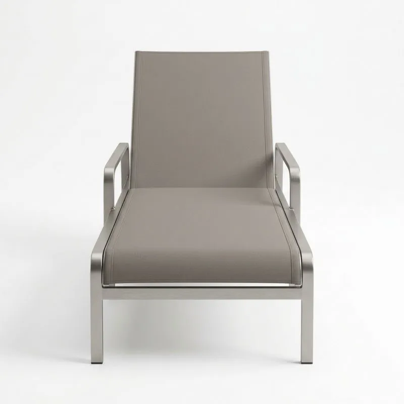 Tumbona de Acero Inoxidable y Textileno Gris-seltrivaria