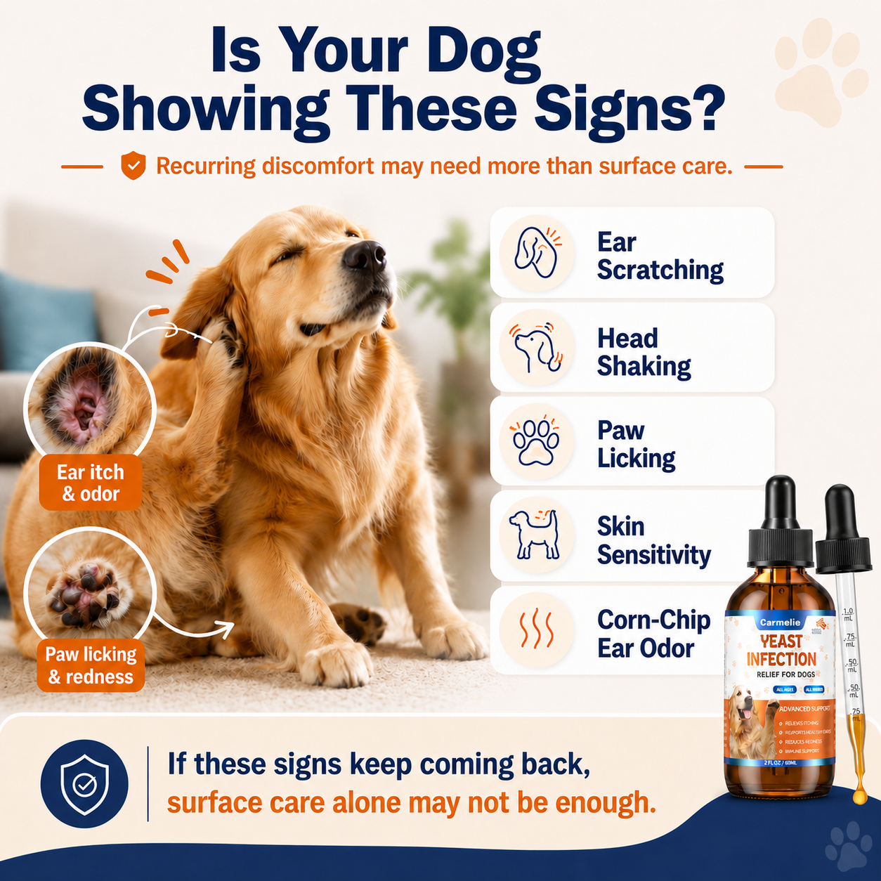 Carmelie Yeast Infection Relief Drops For Dogs
