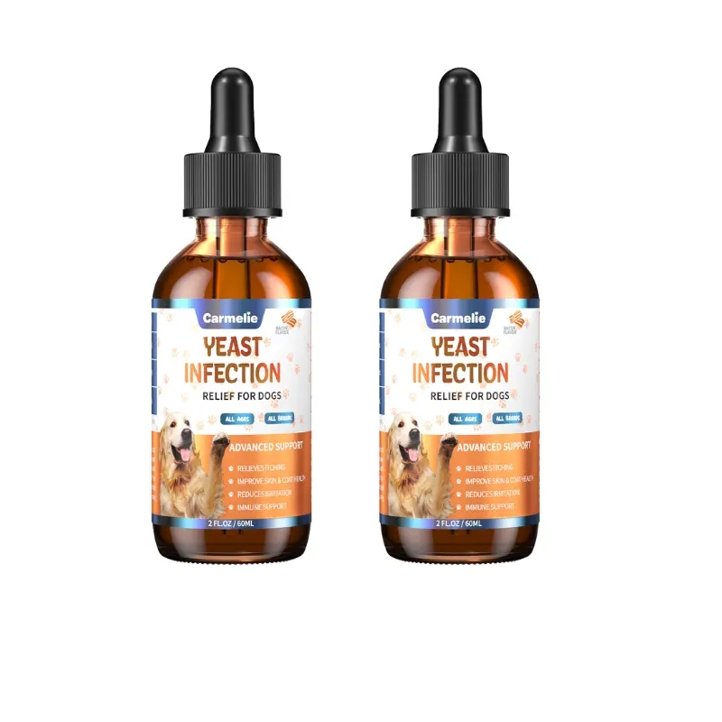 Carmelie Natural Yeast Infection Relief Drops for Dogs - Itch & Ear Discomfort Support, Allergy & Inflammation Relief