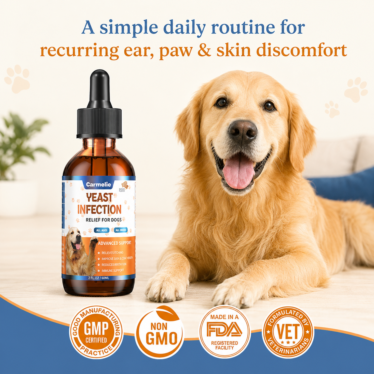 Carmelie Yeast Infection Relief Drops For Dogs