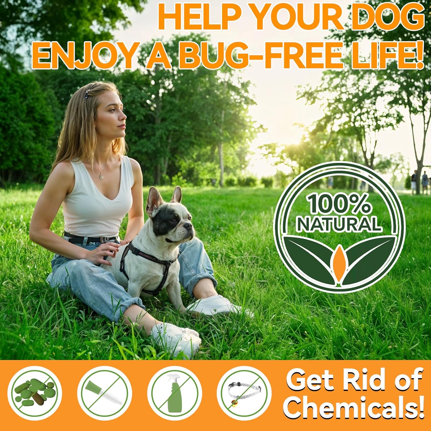 Carmelie Flea and Tick Prevention for Dogs - 200 Chews Natural Dog Flea and Tick Support, Oral Flea Supplement for All Dogs, Supports Healthy Skin & Coat, Puppy Flea Protection - Chicken Flavor