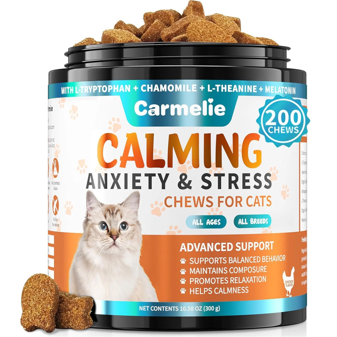 500ct Crunchy & Creamy Cat Calming Treats | Anxiety & Stress Relief for Travel, Boarding & Vet Visits | Chicken & Krill Flavor