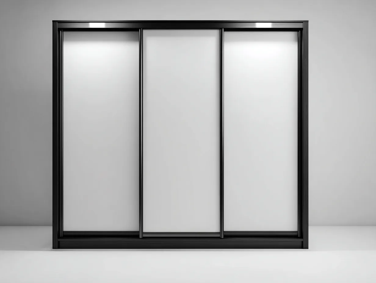 Armadio - Metallo-Vetro - 220x65x210 cm - Nero - Stile moderno-Dengetden