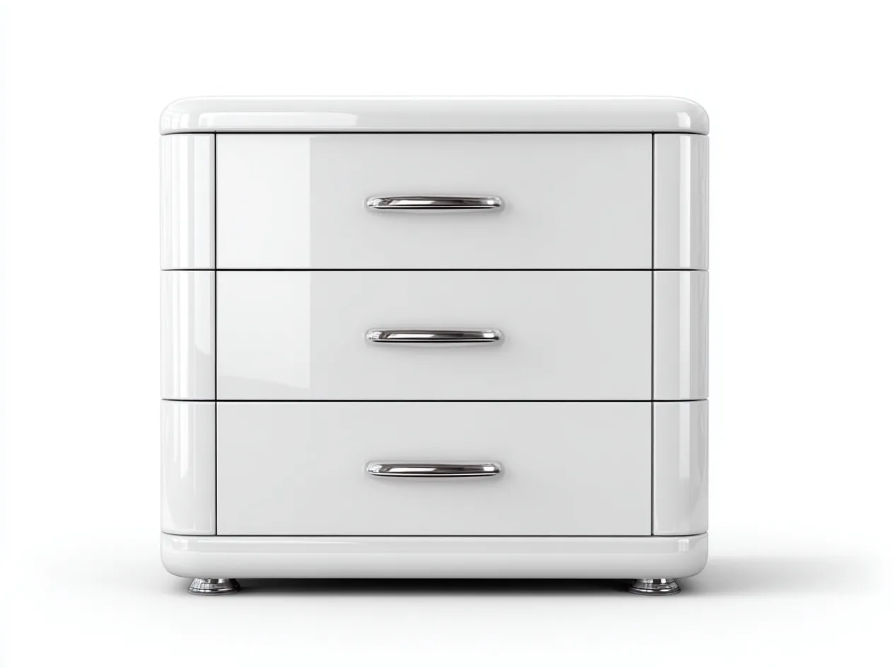 Comodino-MDF-Metallo-58x41x50 cm-bianco-stile contemporaneo-Dengetden