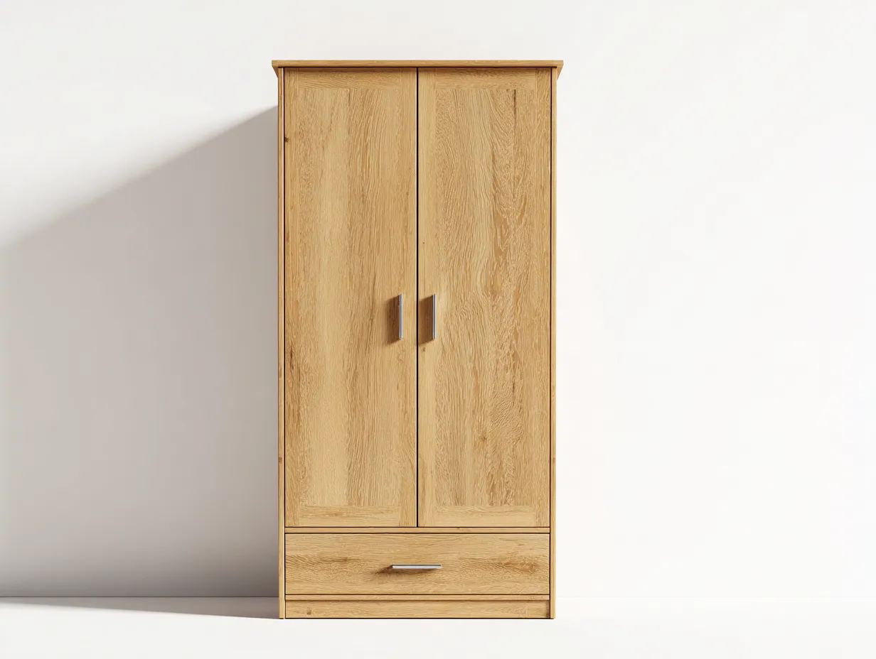 Armadio - legno - 100x58x195 cm - rovere naturale - stile moderno-Dengetden