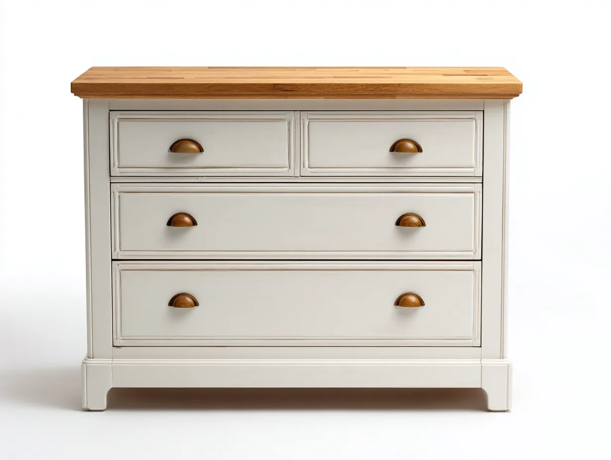 Comodino-MDF-Legno-70x42x68 cm-bianco-marrone-stile classico-Dengetden